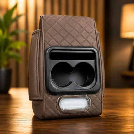 Car Armrest Storage Box with Cup Holder