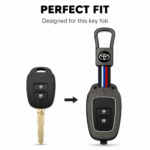 Premium Car Key Cover with Metal Keychain