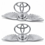 Premium SS & Golden Chrome Toyota Hood Ornament - Image 2