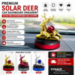 Premium Solar Deer Car Dashboard Ornament